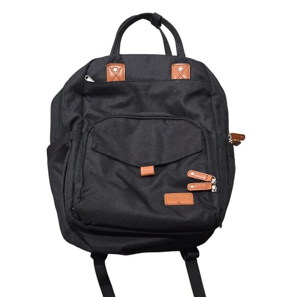 Qualypant Black Extra Large Diaper Bag for 2 Kids Expandable 35L Twin Backpack - Picture 1 of 12
